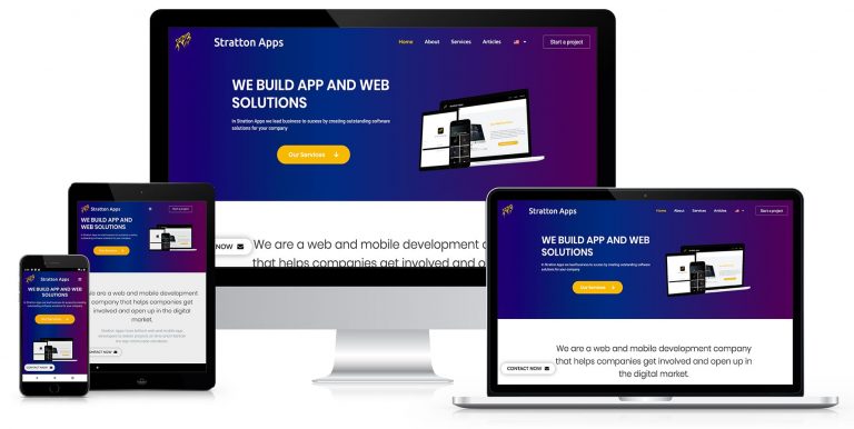 full responsive website development app